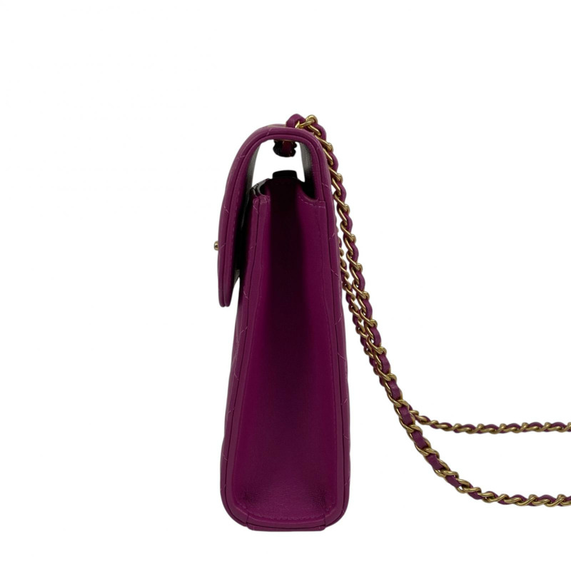 △ CHANEL 香奈兒 Purple Lambskin Gold Tone Metal No.30 Golden Ball Chain Shoulder Bag 紫色小羊皮金色金屬No.30鎖鏈肩背包 AP1448-267010959-4