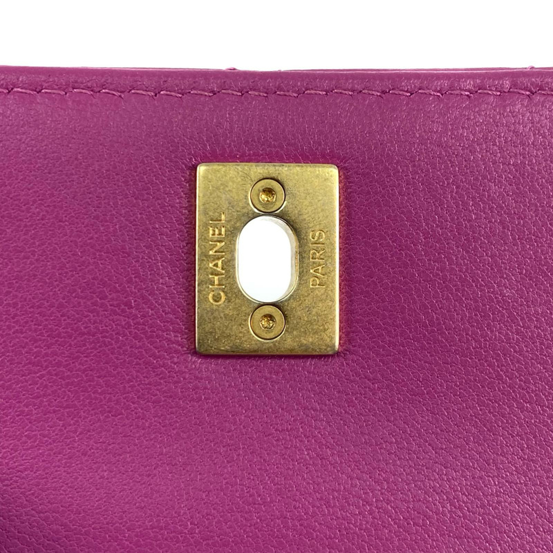 △ CHANEL 香奈兒 Purple Lambskin Gold Tone Metal No.30 Golden Ball Chain Shoulder Bag 紫色小羊皮金色金屬No.30鎖鏈肩背包 AP1448-267010959-11
