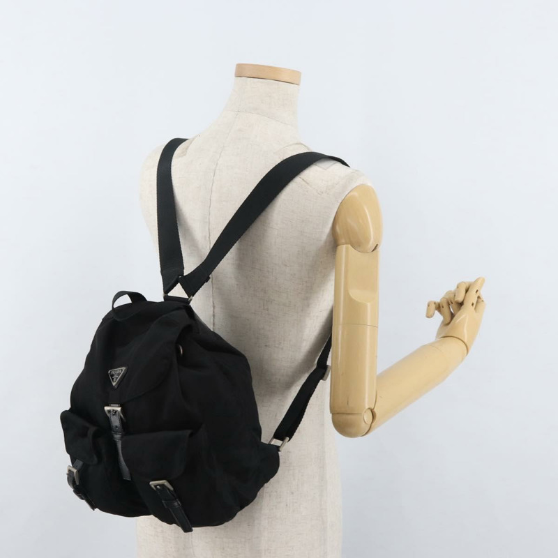 【日本直送】PRADA 雙肩包 尼龍材質 黑色 銀色 正品 180736A-28