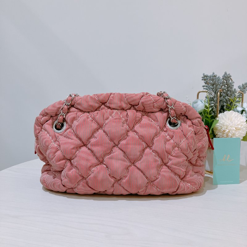 TK2052 Chanel 香奈兒水餃鍊帶包包 Bubble Chain Shoulder Bag Red x PHW-1