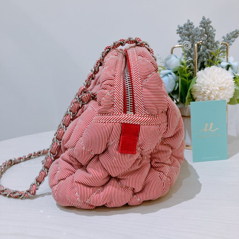 TK2052 Chanel 香奈兒水餃鍊帶包包 Bubble Chain Shoulder Bag Red x PHW-2