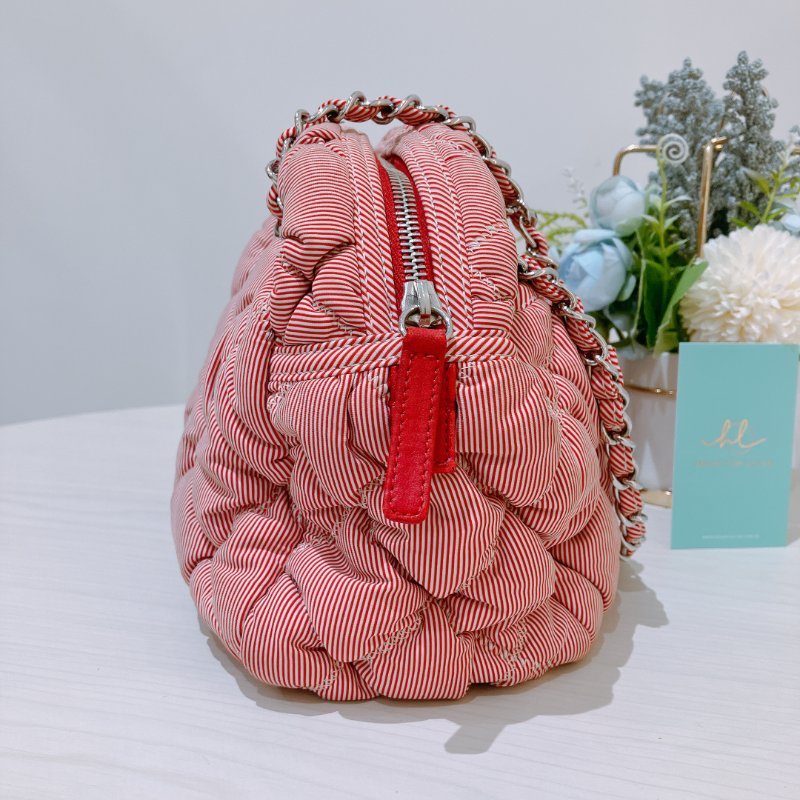 TK2052 Chanel 香奈兒水餃鍊帶包包 Bubble Chain Shoulder Bag Red x PHW-3