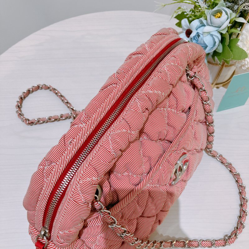 TK2052 Chanel 香奈兒水餃鍊帶包包 Bubble Chain Shoulder Bag Red x PHW-9
