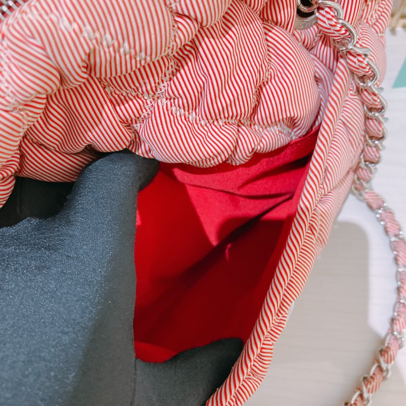 TK2052 Chanel 香奈兒水餃鍊帶包包 Bubble Chain Shoulder Bag Red x PHW-11