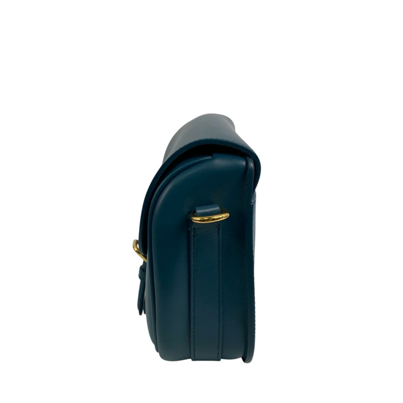 △ DIOR 迪奧 Blue Green Calfskin Bobby Bag Shoulder Bag 藍綠色小牛皮肩背包-267011097-3