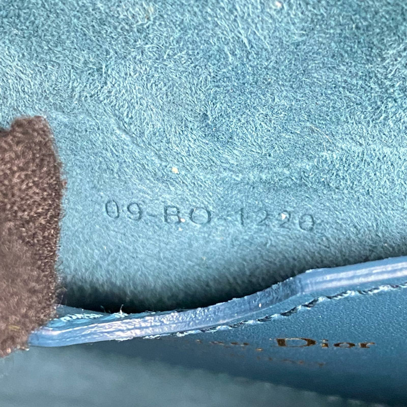 △ DIOR 迪奧 Blue Green Calfskin Bobby Bag Shoulder Bag 藍綠色小牛皮肩背包-267011097-14