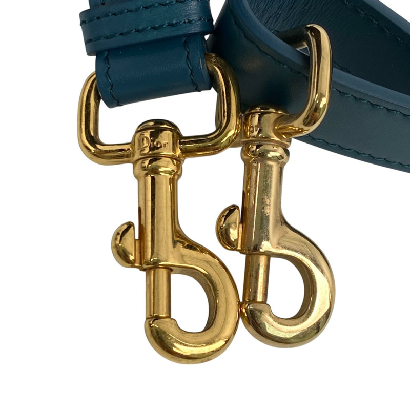 △ DIOR 迪奧 Blue Green Calfskin Bobby Bag Shoulder Bag 藍綠色小牛皮肩背包-267011097-19
