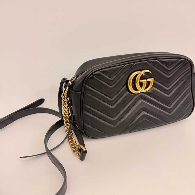 Gucci 黑牛皮馬夢相機包-3