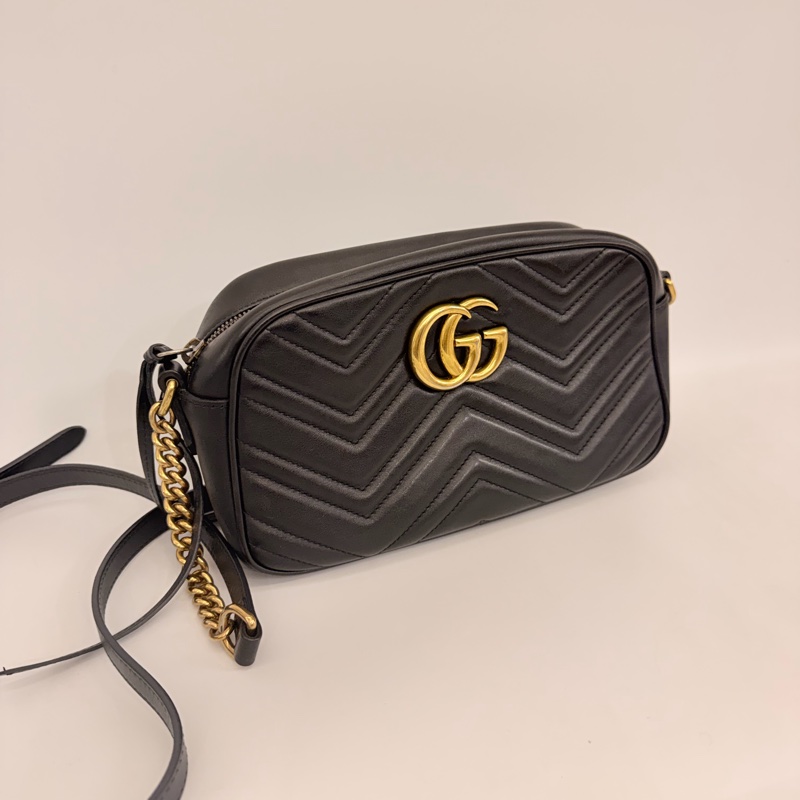 Gucci 黑牛皮馬夢相機包-4