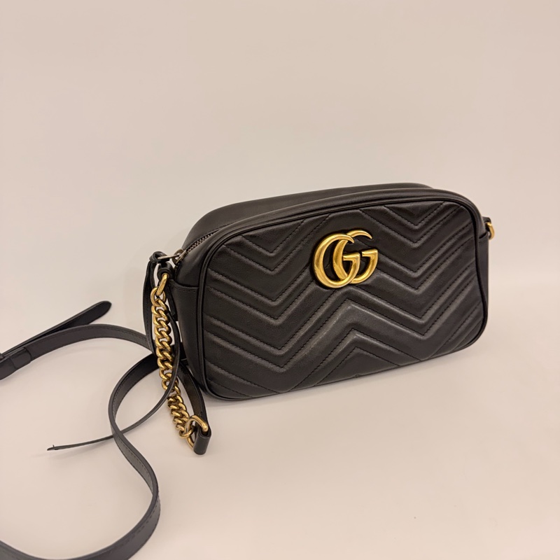 Gucci 黑牛皮馬夢相機包-5