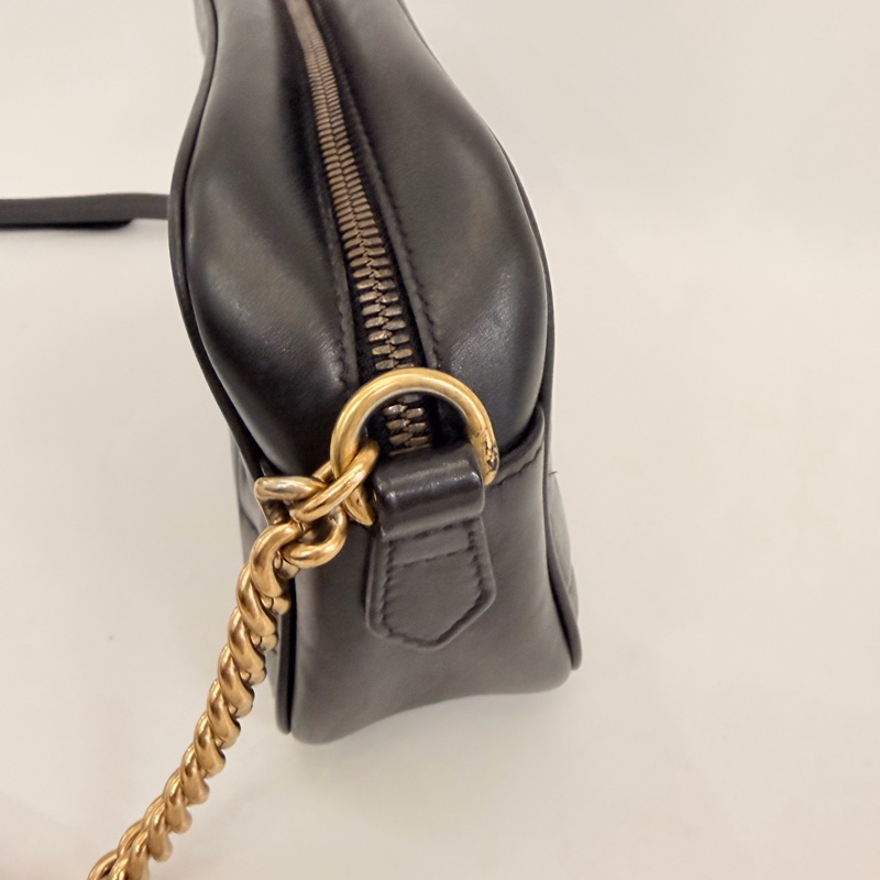 Gucci 黑牛皮馬夢相機包-30