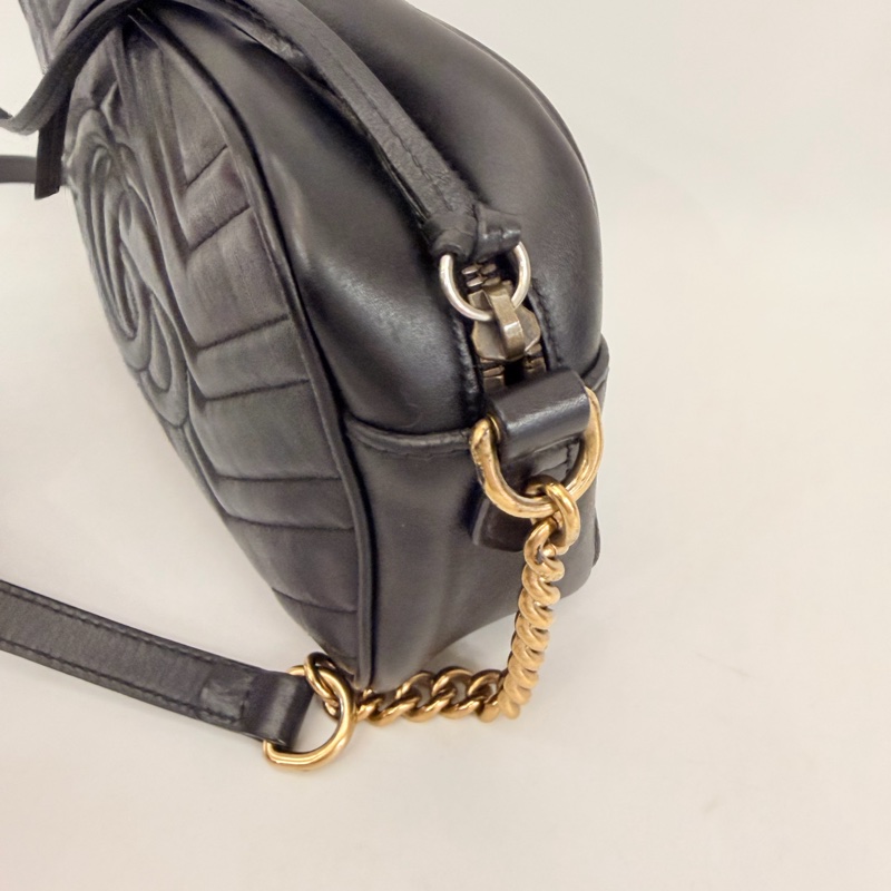 Gucci 黑牛皮馬夢相機包-36