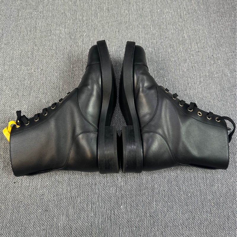 LOUIS VUITTON /路易威登 牛皮革 圓頭系帶 馬丁靴女款 38碼-3
