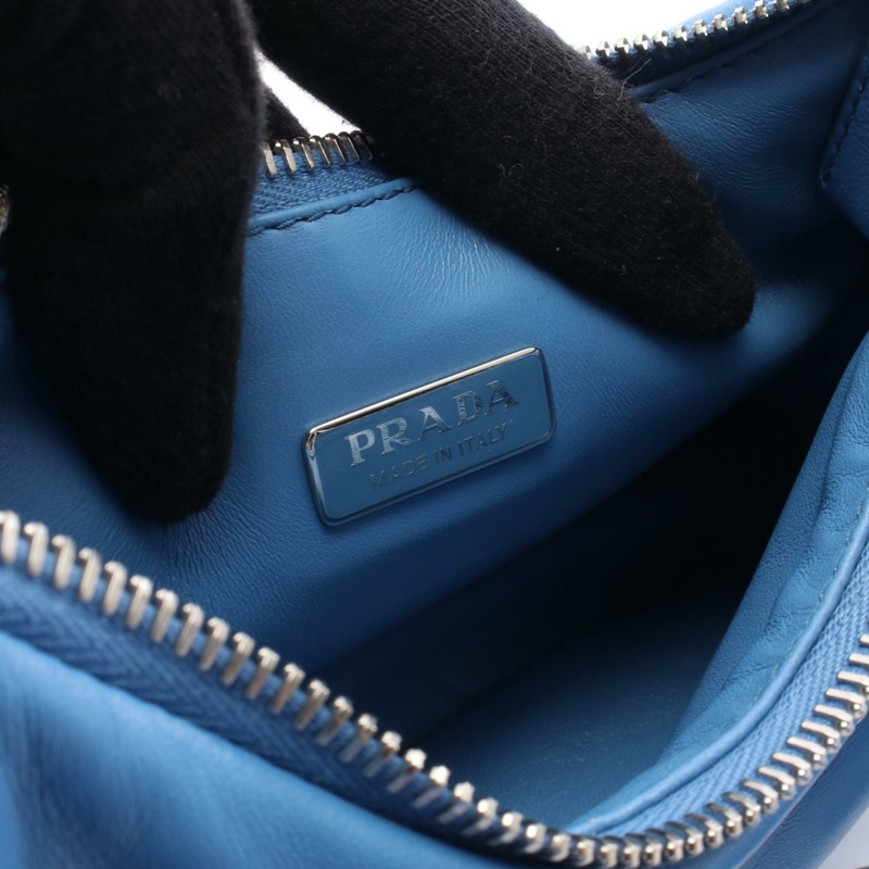 PRADA 2005 復刻版鏈條肩背包 1BH204 皮革 藍色 二手 女士-3