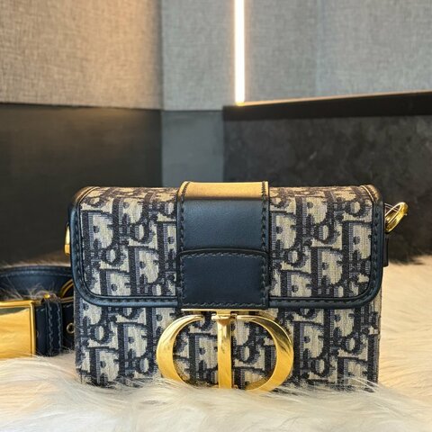 DIOR 刺繡蒙田包 藍