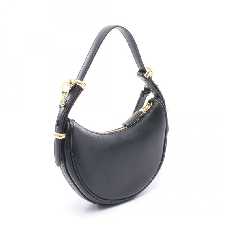 PRADA SOFT CALF ARCHE 肩背斜背包 1BC194 黑色皮革 二手 女士-1