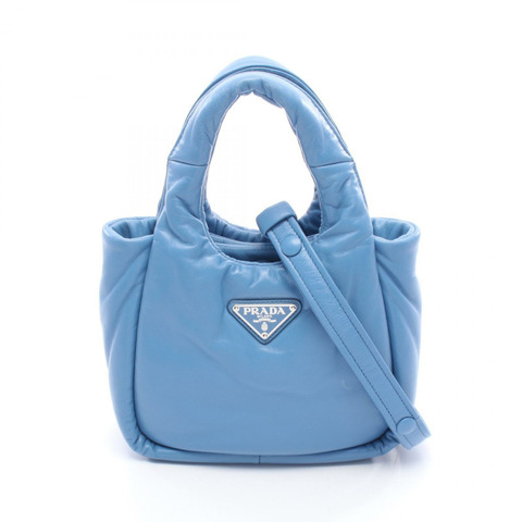 PRADA 藍色皮革女士肩背斜背包 1BA359（二手）