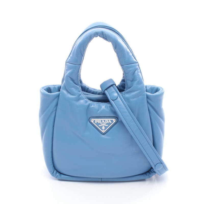 PRADA 藍色皮革女士肩背斜背包 1BA359(二手)-0