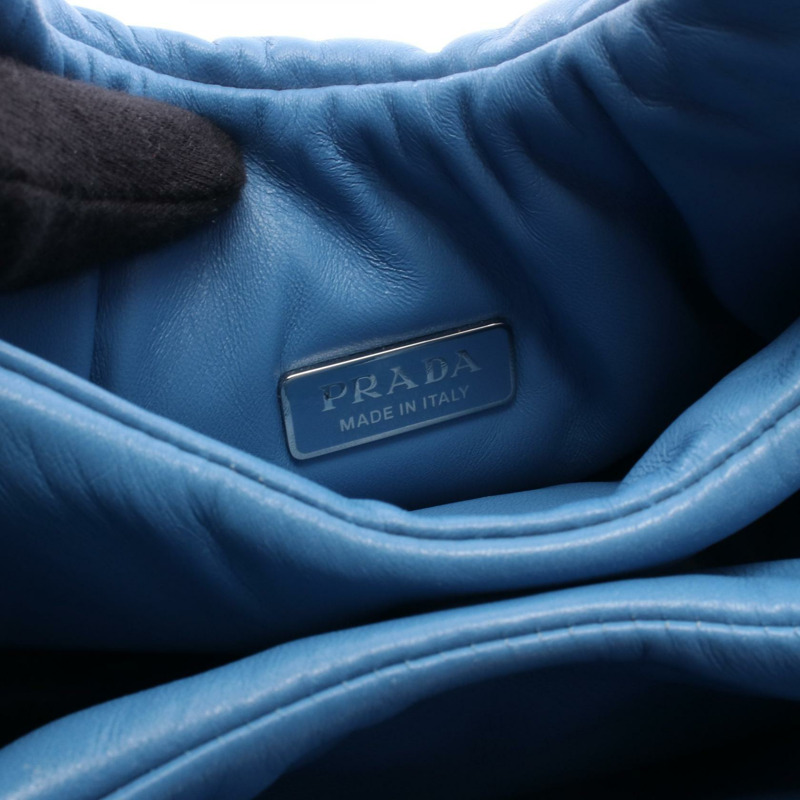 PRADA 藍色皮革女士肩背斜背包 1BA359(二手)-3