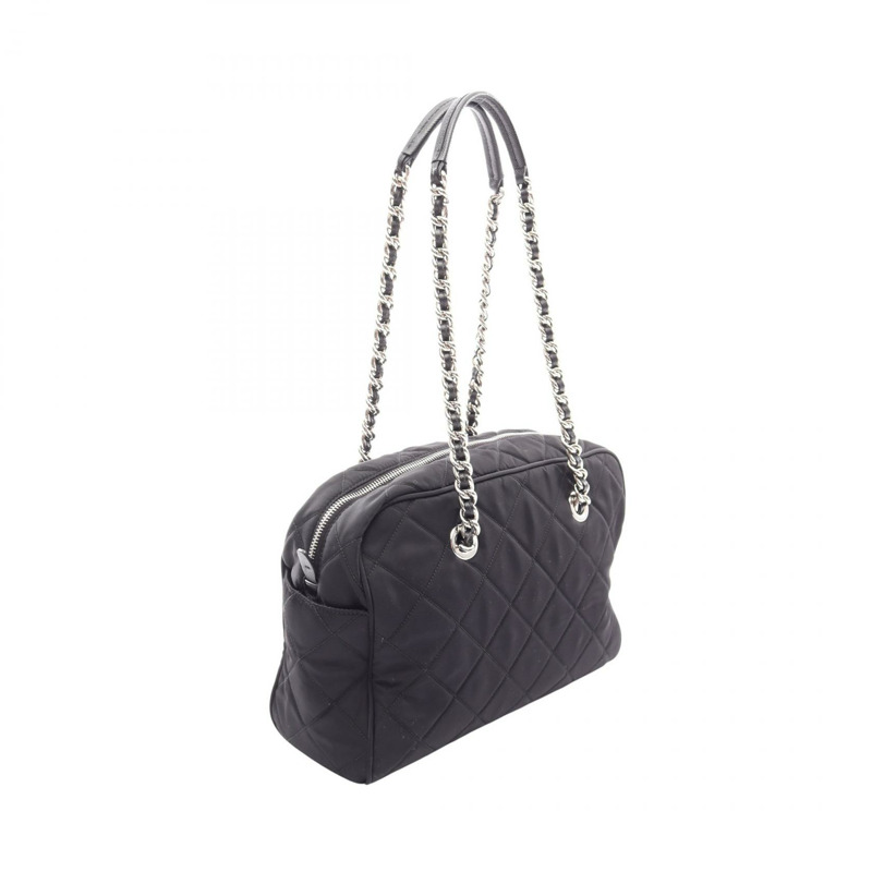 PRADA TESSUTO IMPUNTU 鏈條單肩包 1BB903 尼龍 Saffiano 皮革 BK 二手-1