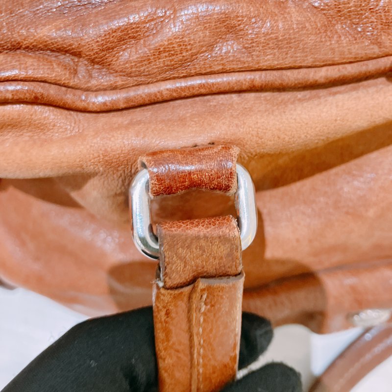 TK2054 Prada普拉達復古單肩包包 Large Washed Leather Top Handle Bag Calfskin Brown x PHW-16