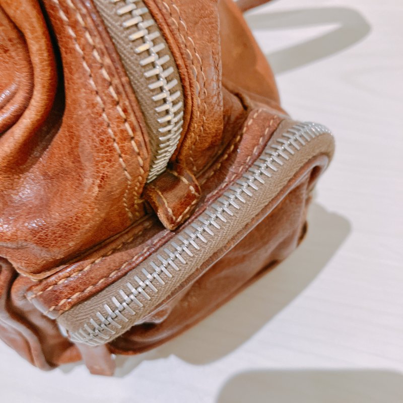 TK2054 Prada普拉達復古單肩包包 Large Washed Leather Top Handle Bag Calfskin Brown x PHW-41
