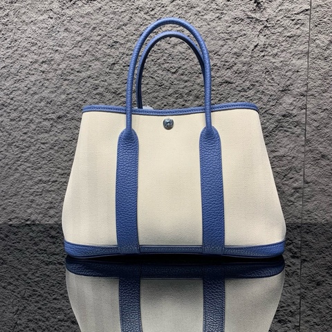 Hermes/愛馬仕 garden party花園30，帆布拼皮，D刻 尺寸:30*21