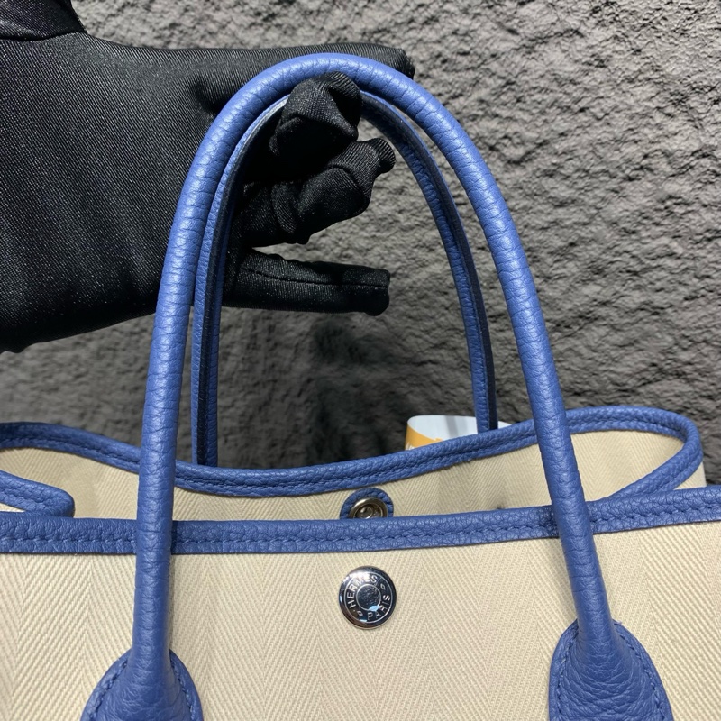 Hermes/愛馬仕 garden party花園30,帆布拼皮,D刻 尺寸:30*21-12