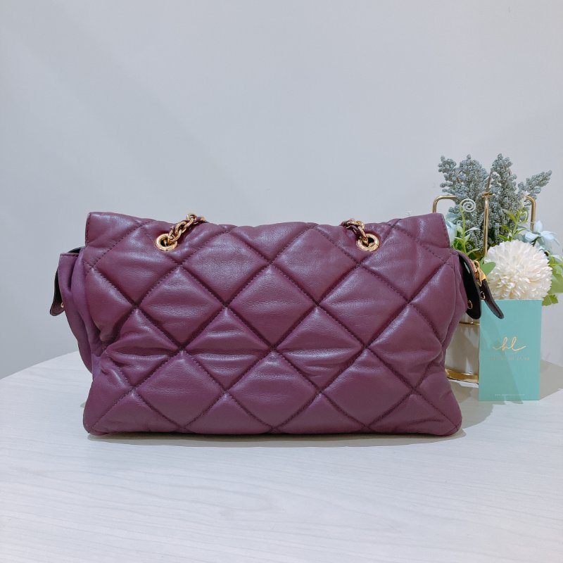 TK2055	Ferragamo 菲拉格慕經典鍊帶包包 Vara Bow Shoulder Bag Purple x GHW Lambskin-2