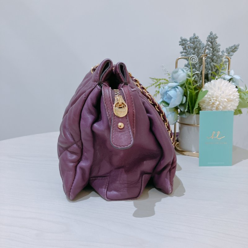TK2055	Ferragamo 菲拉格慕經典鍊帶包包 Vara Bow Shoulder Bag Purple x GHW Lambskin-4