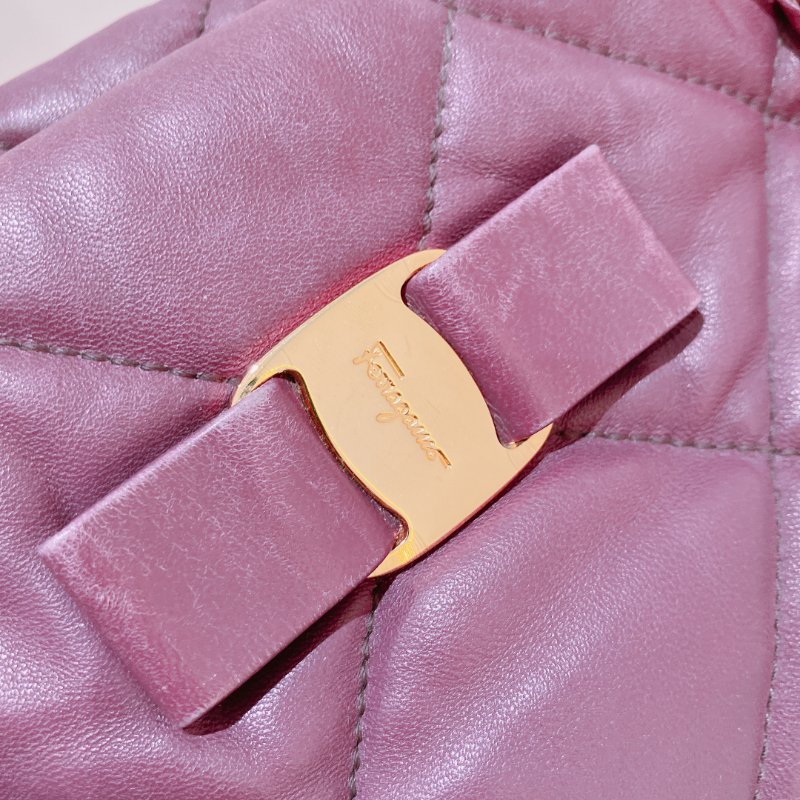 TK2055	Ferragamo 菲拉格慕經典鍊帶包包 Vara Bow Shoulder Bag Purple x GHW Lambskin-13