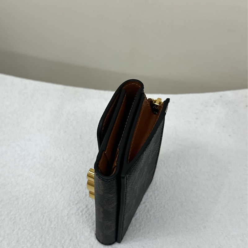 全新CELINE Triomphe 二合一 凱旋門 卡包錢包 棕褐色-2