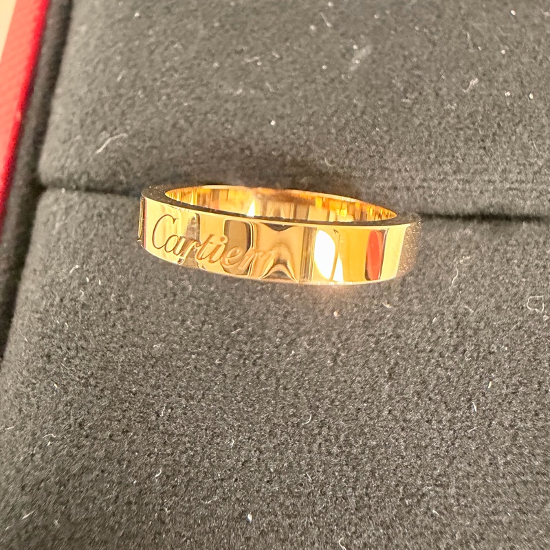 Cartier 750玫瑰金C 0.03克拉鑽石戒指45號戒圍-8