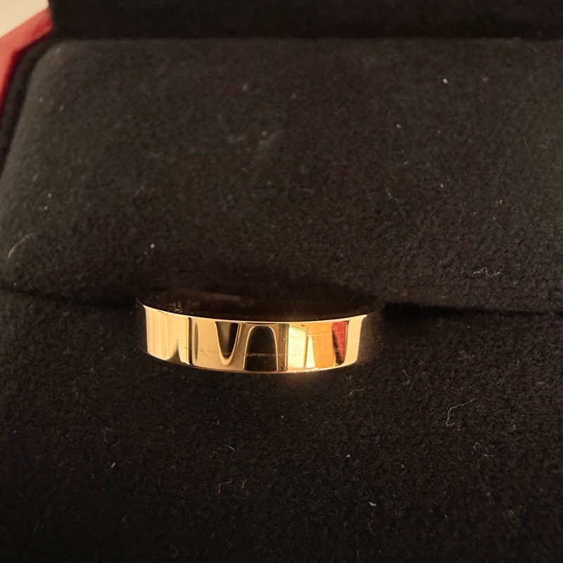 Cartier 750玫瑰金C 0.03克拉鑽石戒指45號戒圍-11