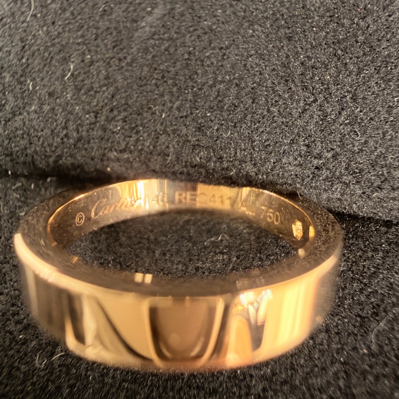 Cartier 750玫瑰金C 0.03克拉鑽石戒指45號戒圍-15