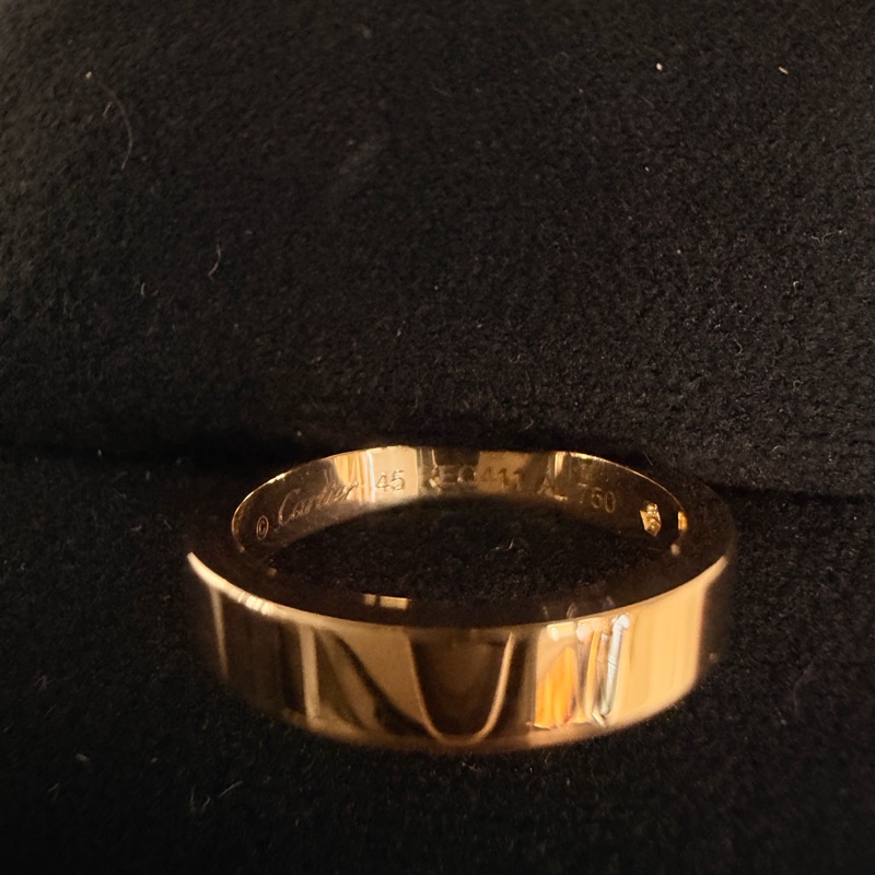Cartier 750玫瑰金C 0.03克拉鑽石戒指45號戒圍-17