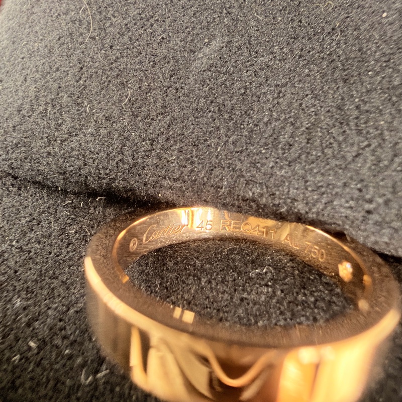 Cartier 750玫瑰金C 0.03克拉鑽石戒指45號戒圍-18