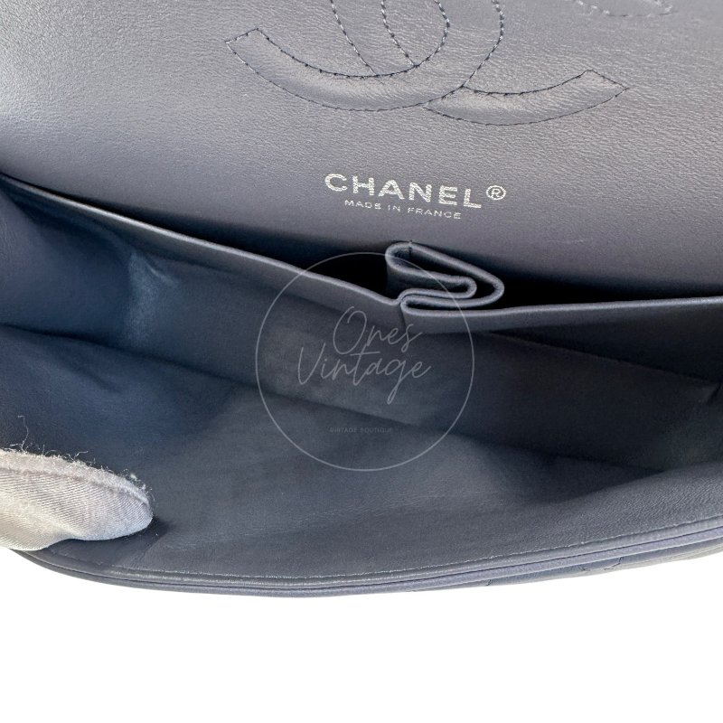 中古 Chanel 香奈兒 經典口蓋包 CF25 小羊皮 紫色 雙蓋款 15系列包包-23