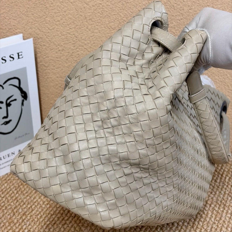 Bottega Veneta葆蝶家 灰色編織雙橋單肩包手提包-3