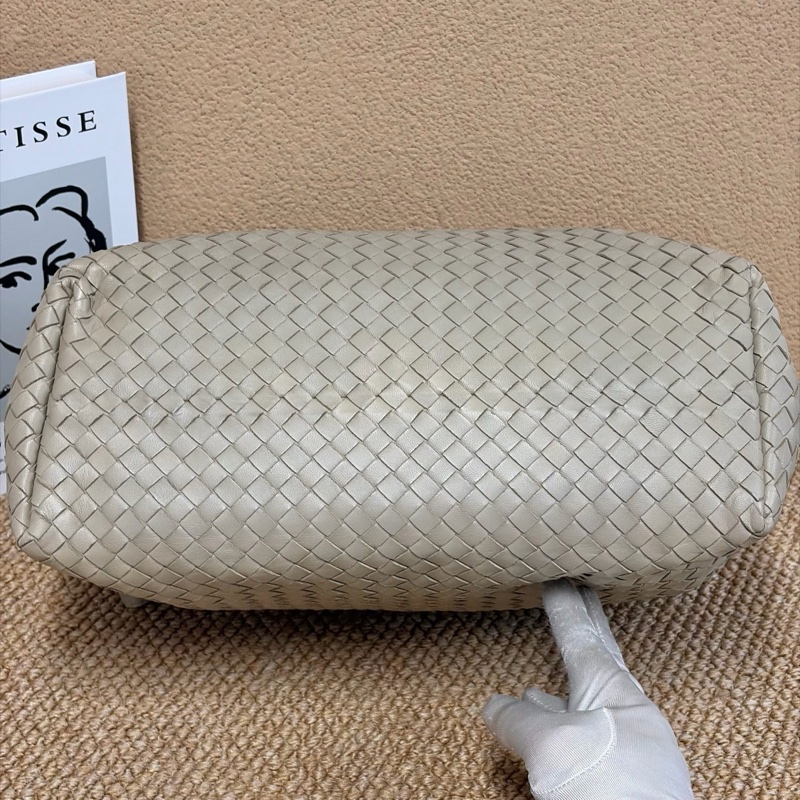 Bottega Veneta葆蝶家 灰色編織雙橋單肩包手提包-4