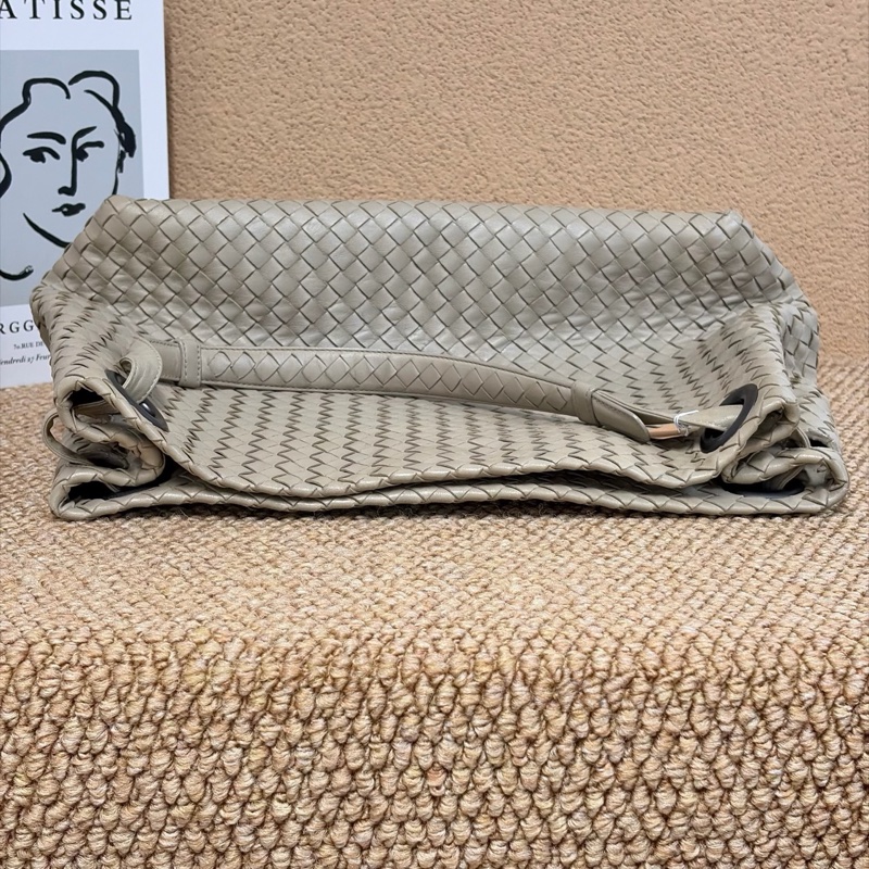 Bottega Veneta葆蝶家 灰色編織雙橋單肩包手提包-5