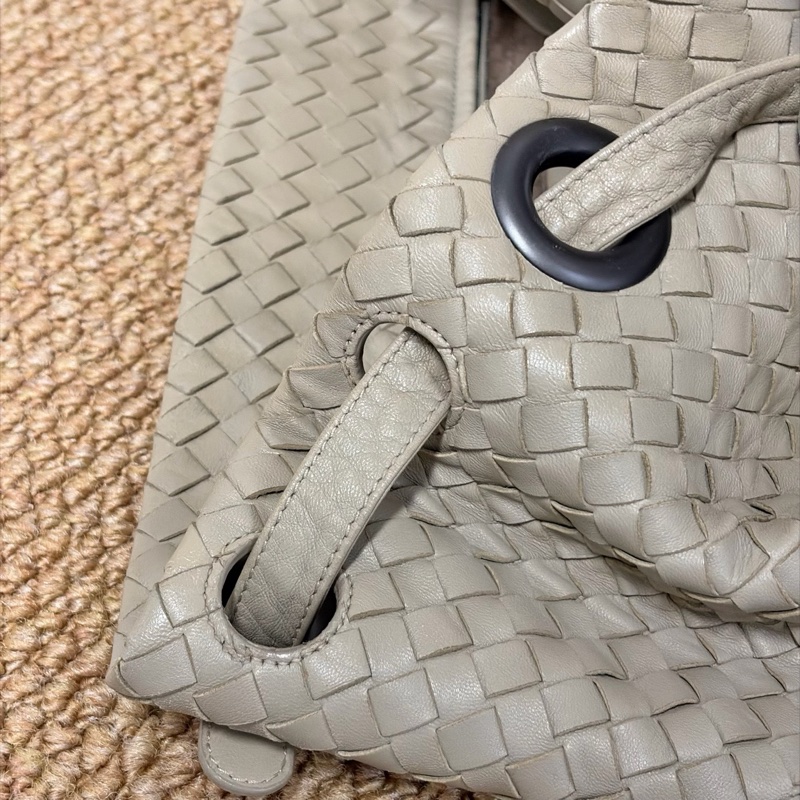 Bottega Veneta葆蝶家 灰色編織雙橋單肩包手提包-7