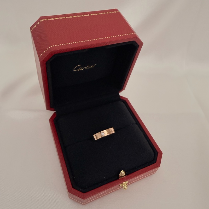 Cartier 750玫瑰金C de Cartier 戒指0.03克拉鑽石戒圍50-1