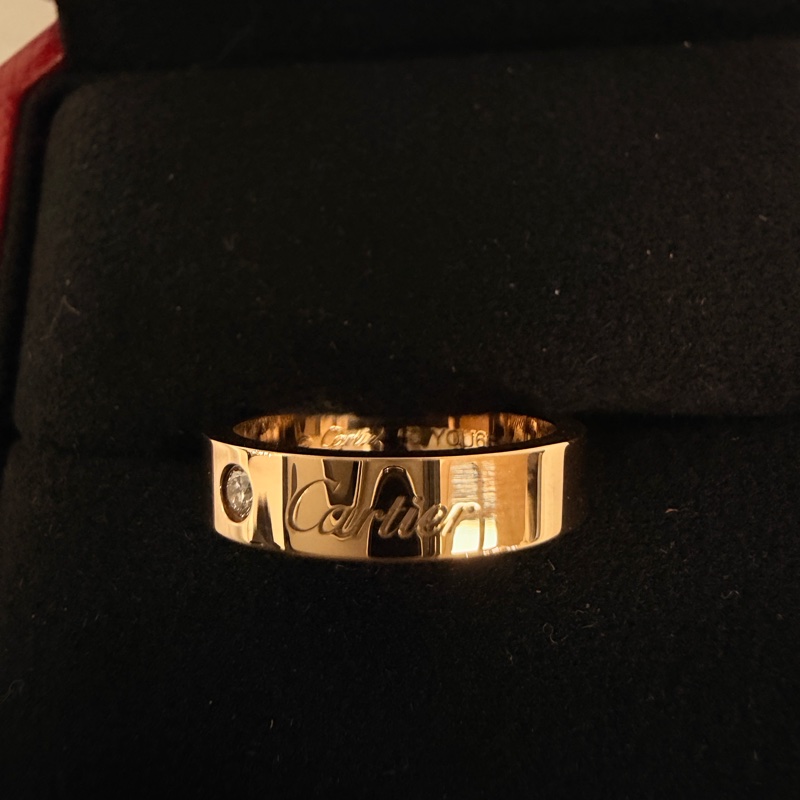 Cartier 750玫瑰金C de Cartier 戒指0.03克拉鑽石戒圍50-4