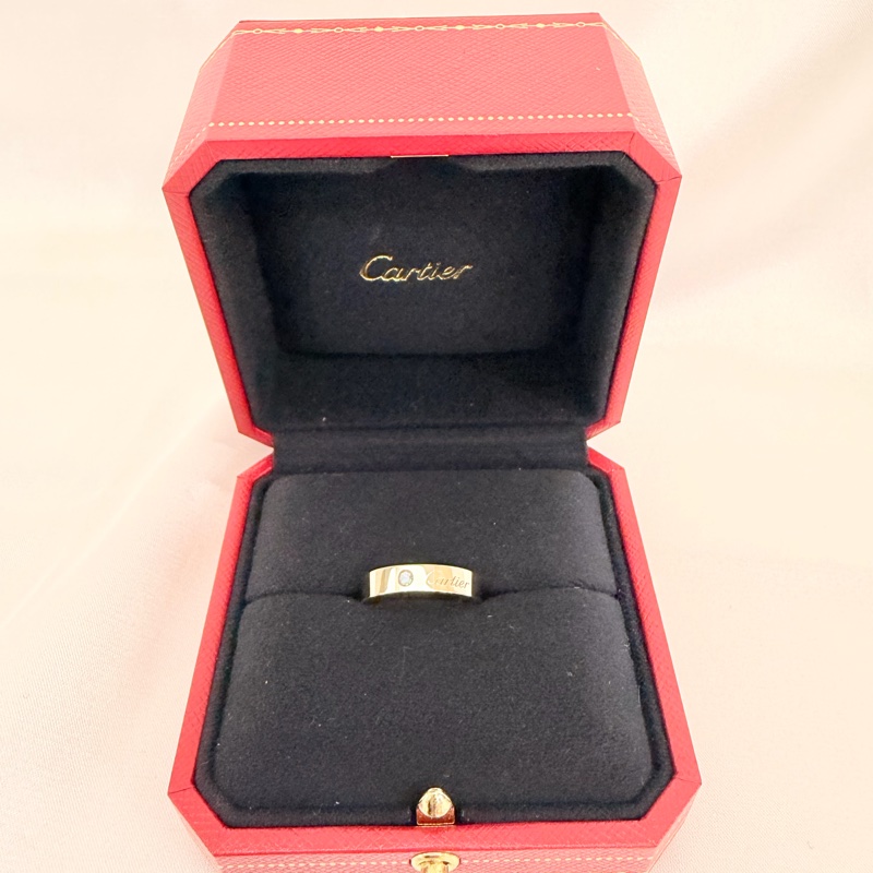 Cartier 750玫瑰金C de Cartier 戒指0.03克拉鑽石戒圍50-5