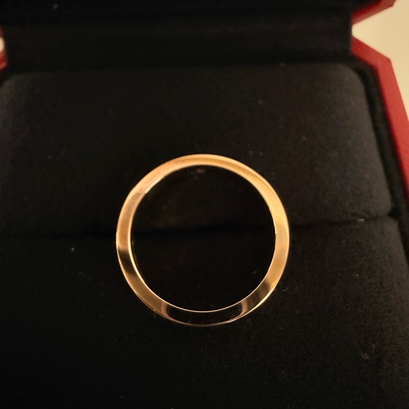 Cartier 750玫瑰金C de Cartier 戒指0.03克拉鑽石戒圍50-10