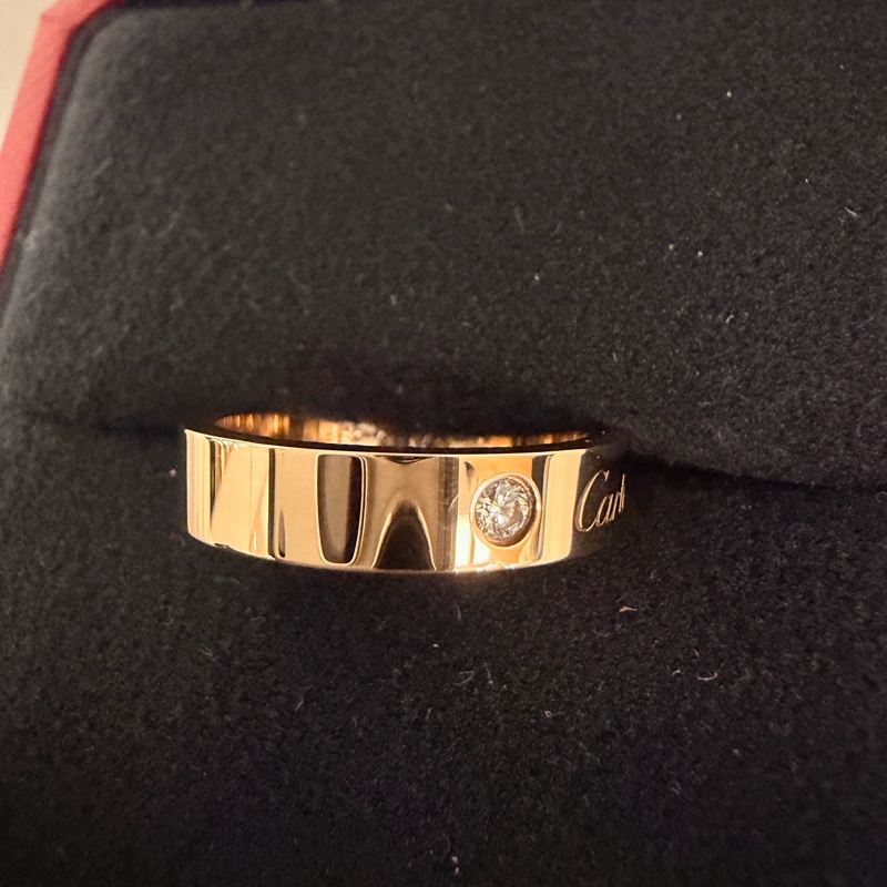 Cartier 750玫瑰金C de Cartier 戒指0.03克拉鑽石戒圍50-13
