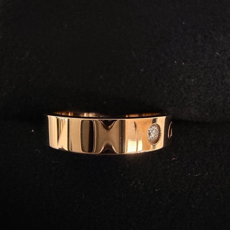 Cartier 750玫瑰金C de Cartier 戒指0.03克拉鑽石戒圍50-15