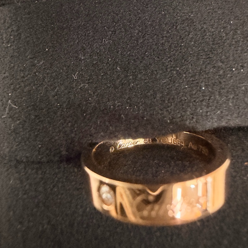 Cartier 750玫瑰金C de Cartier 戒指0.03克拉鑽石戒圍50-18