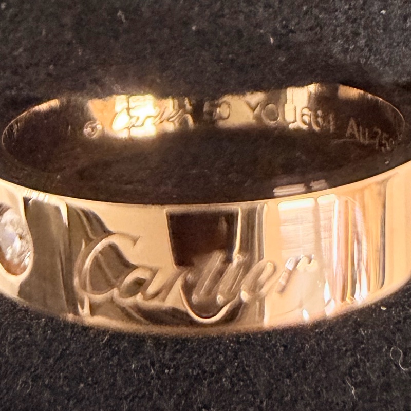 Cartier 750玫瑰金C de Cartier 戒指0.03克拉鑽石戒圍50-29